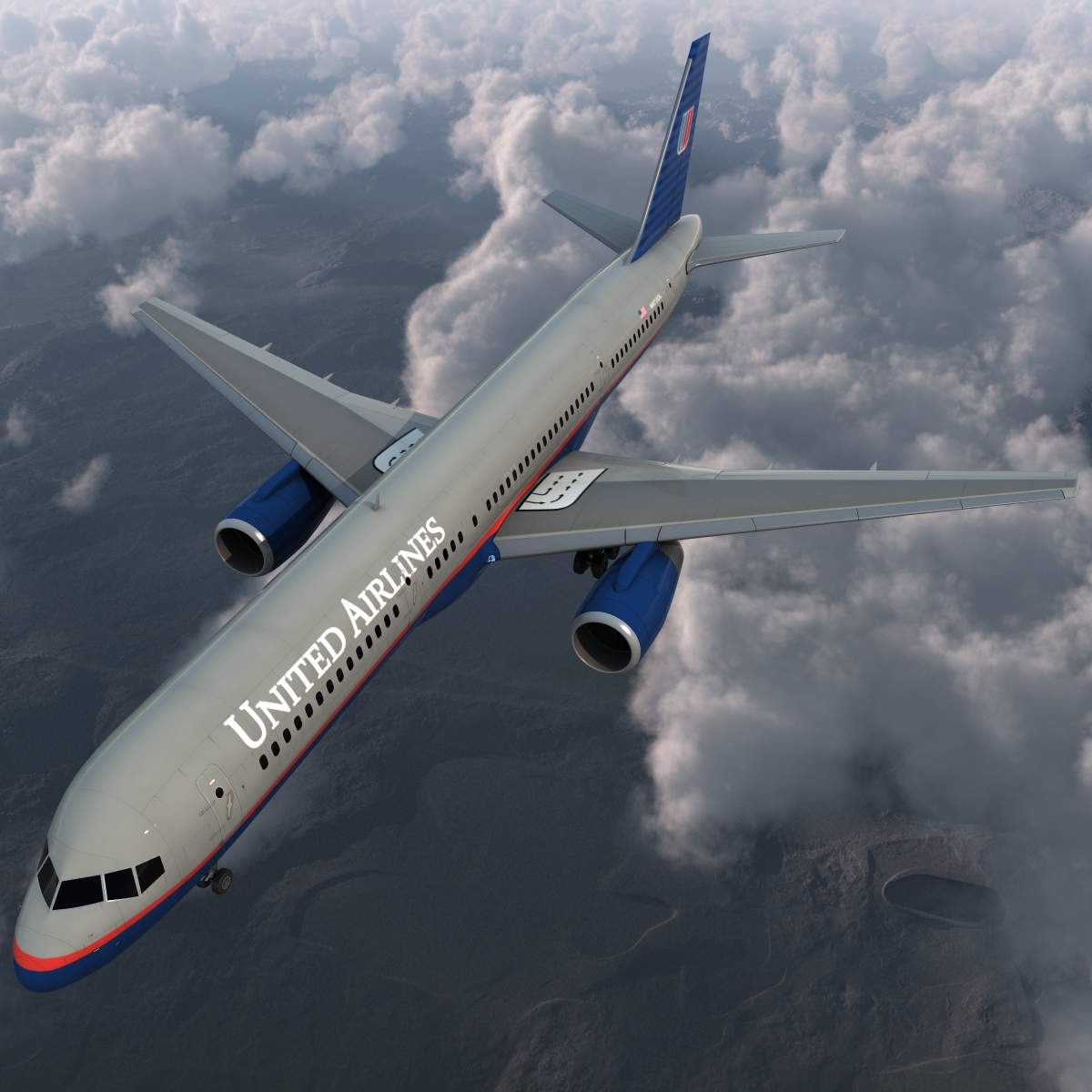 3D model Boeing 757 200 United Airlines