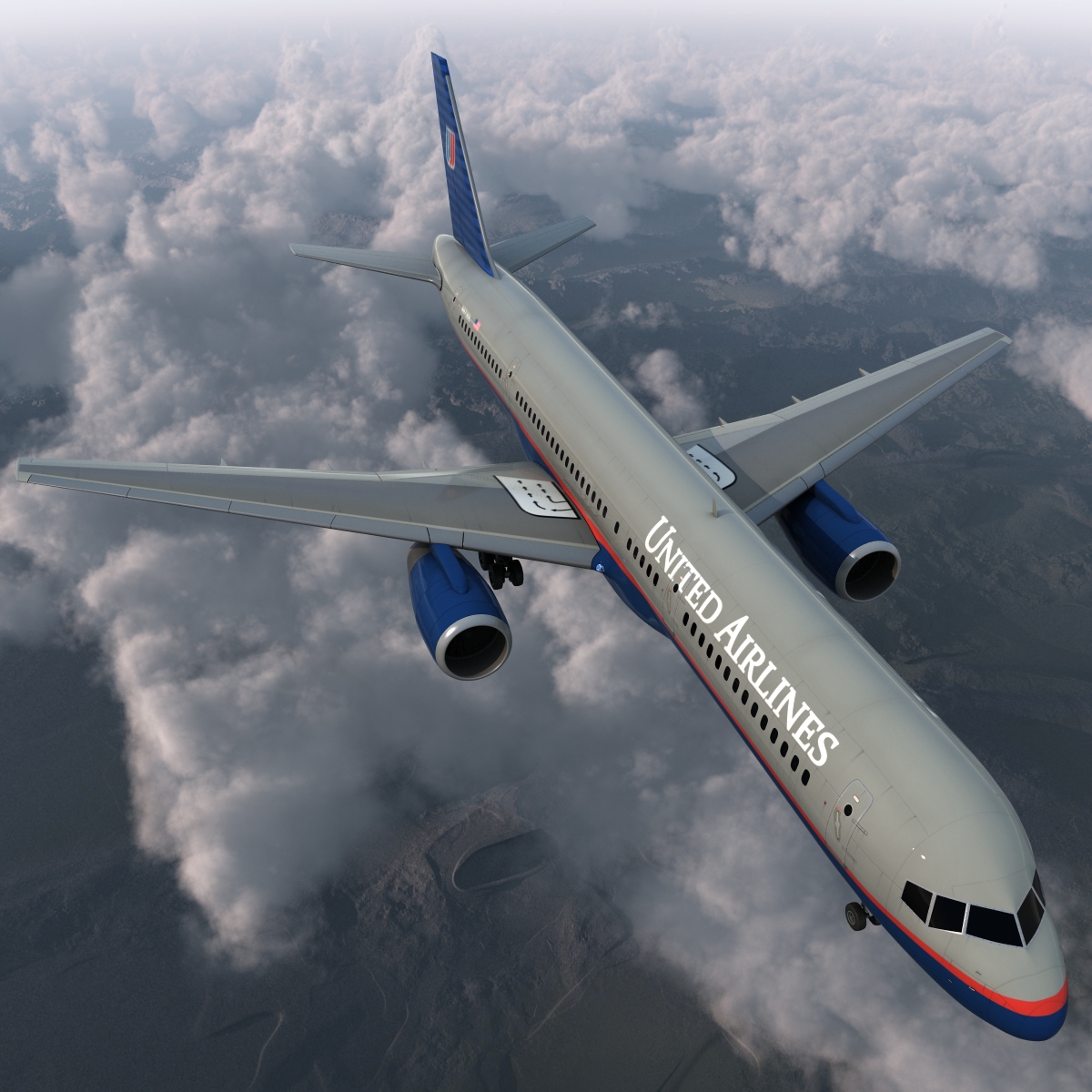 3D model Boeing 757 200 United Airlines