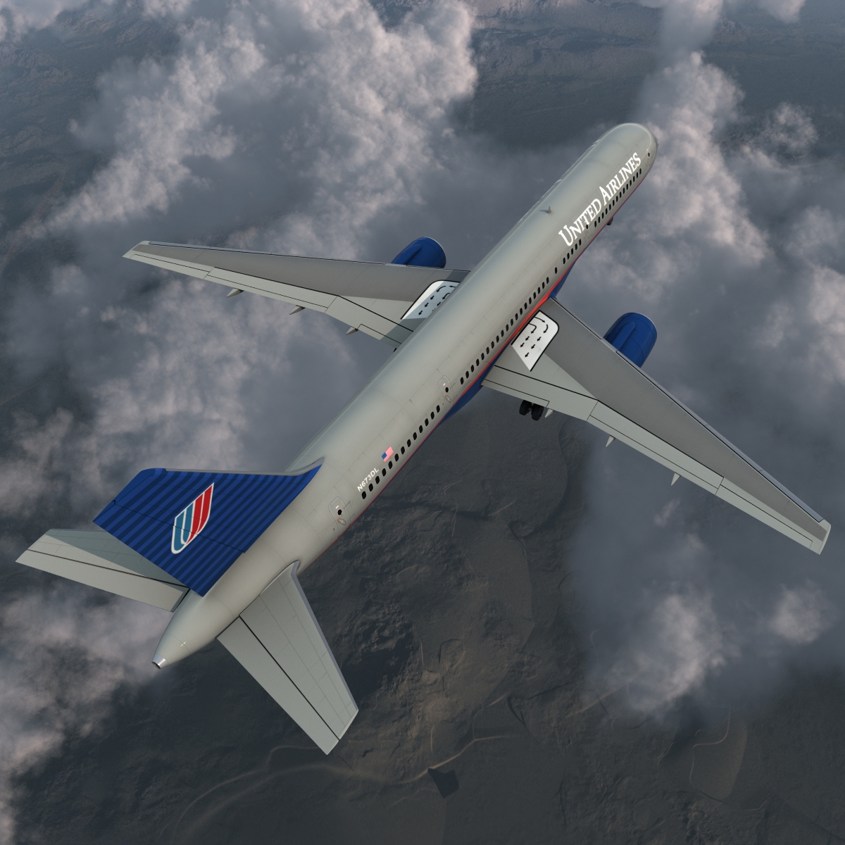 3D model Boeing 757 200 United Airlines