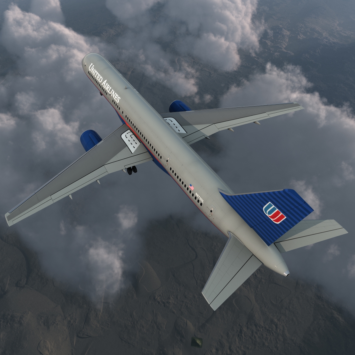 3D model Boeing 757 200 United Airlines