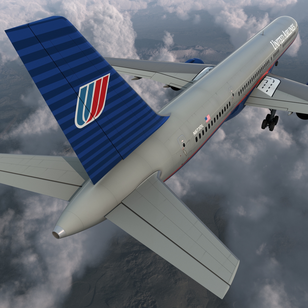 3D model Boeing 757 200 United Airlines