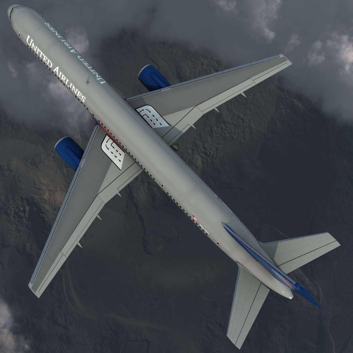 3D model Boeing 757 200 United Airlines