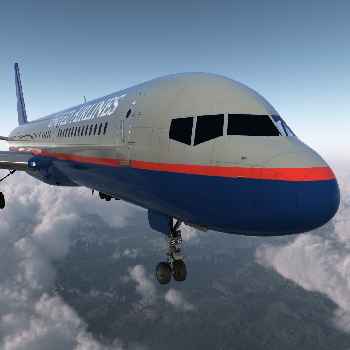 3D model Boeing 757 200 United Airlines