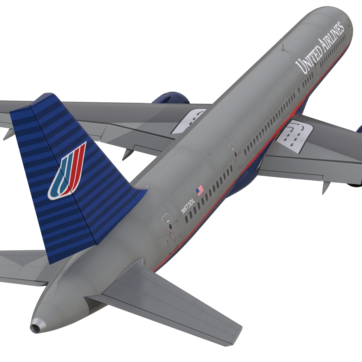 3D model Boeing 757 200 United Airlines