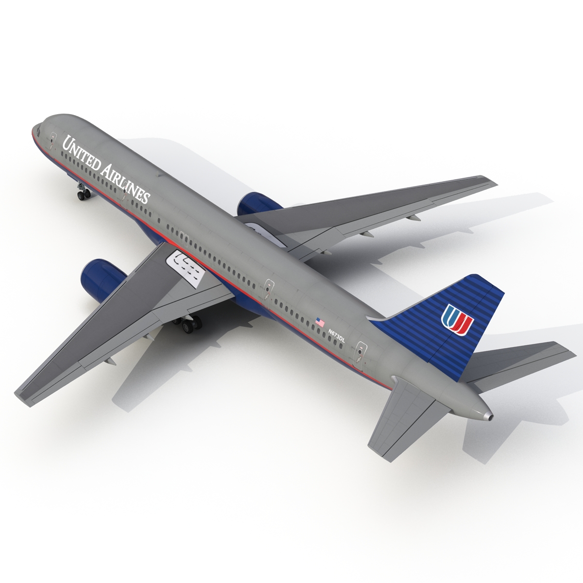 3D model Boeing 757 200 United Airlines