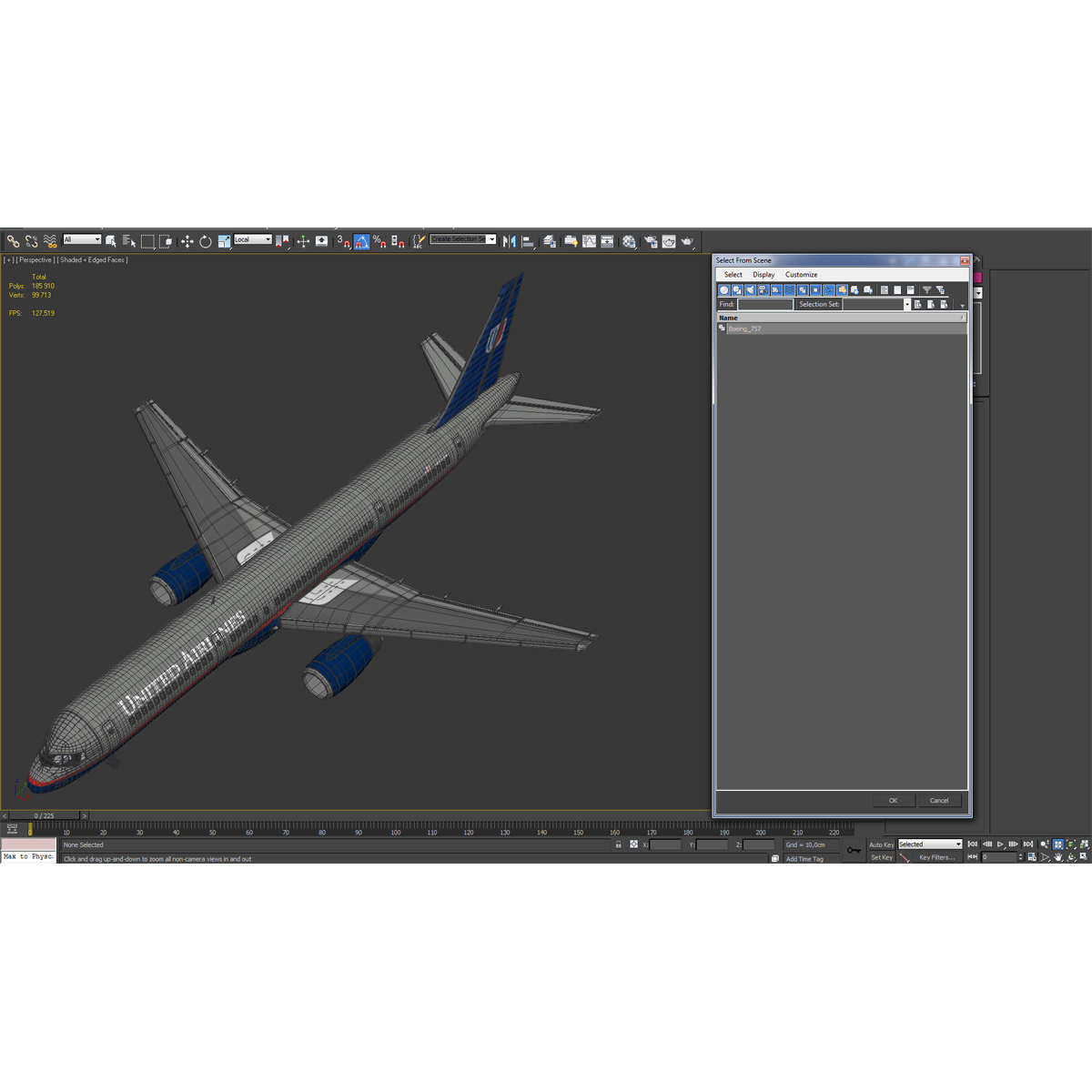 3D model Boeing 757 200 United Airlines