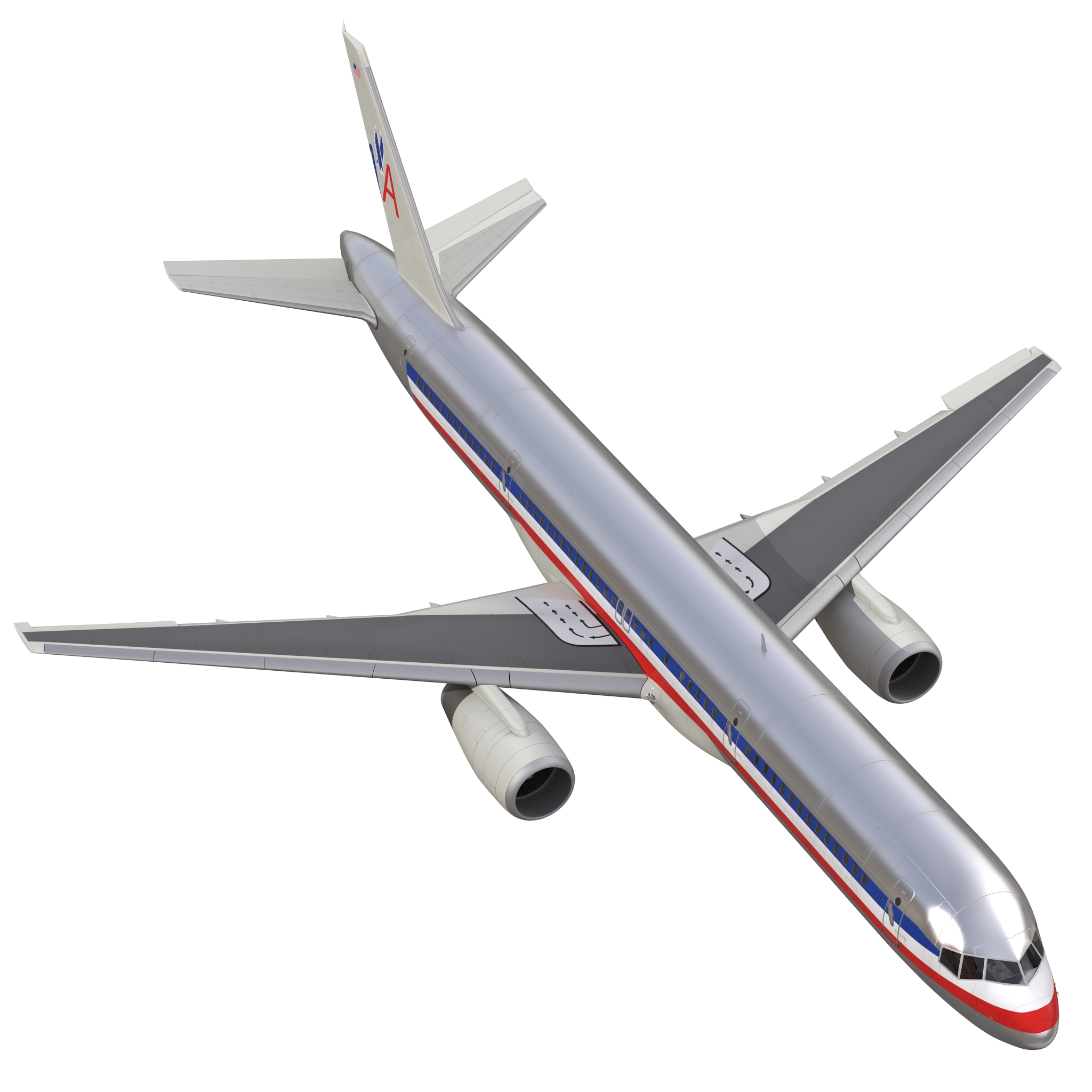 Boeing 757 200 American Airlines Rigged 3D model