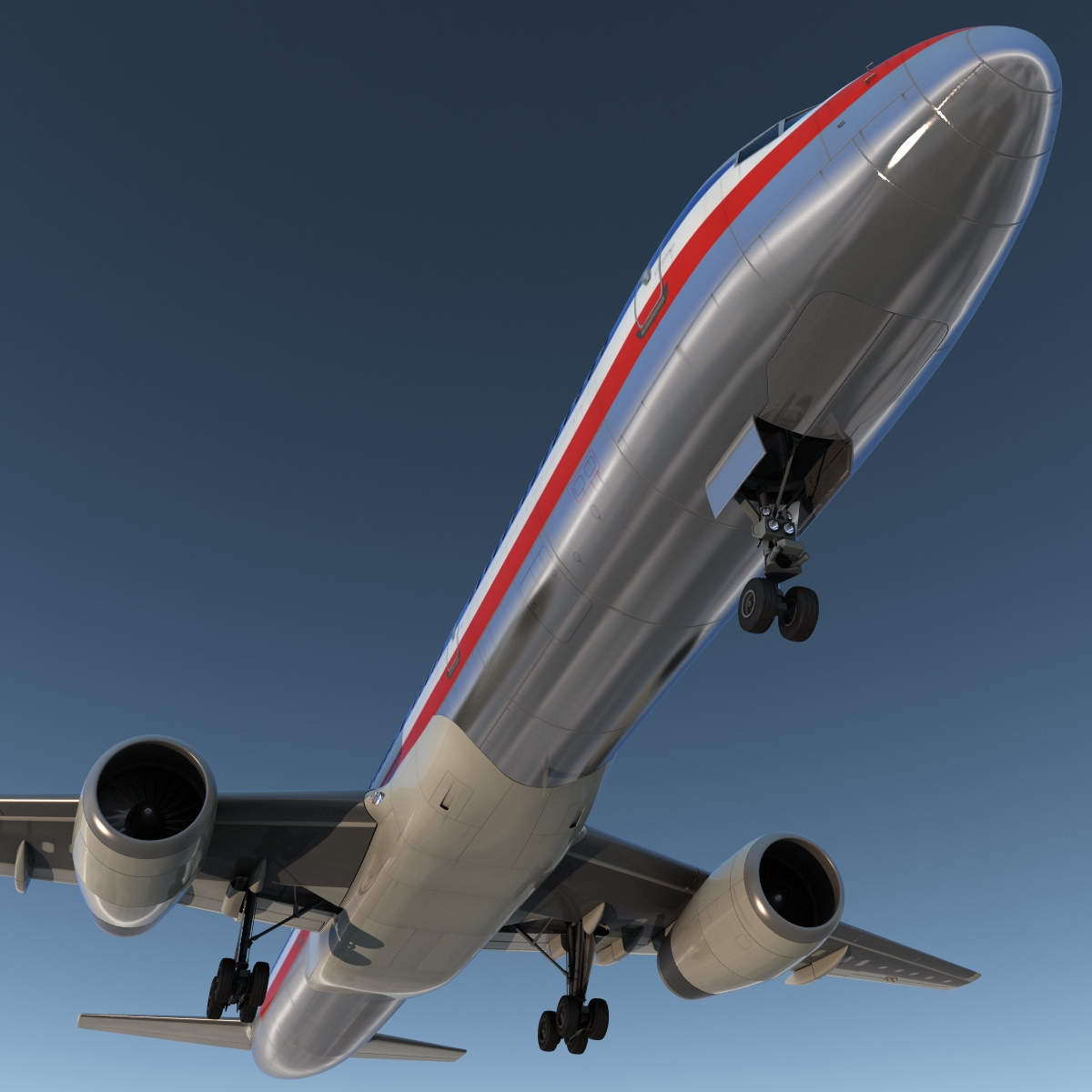 Boeing 757 200 American Airlines Rigged 3D model