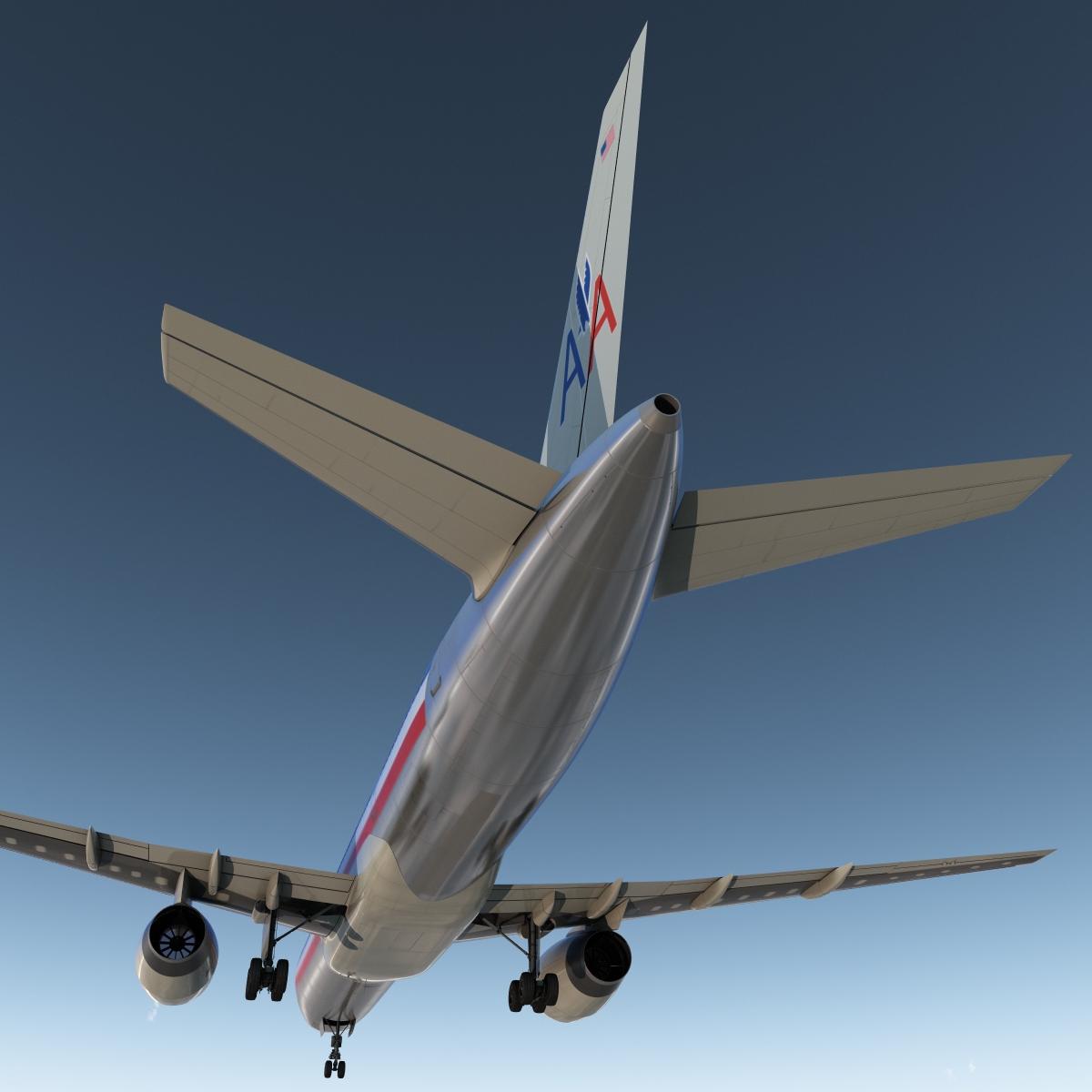 Boeing 757 200 American Airlines Rigged 3D model