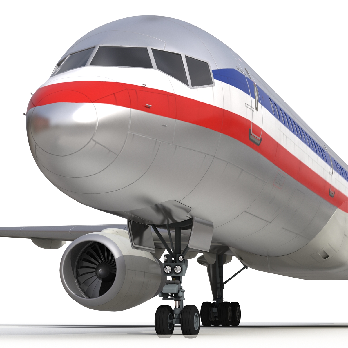 Boeing 757 200 American Airlines Rigged 3D model