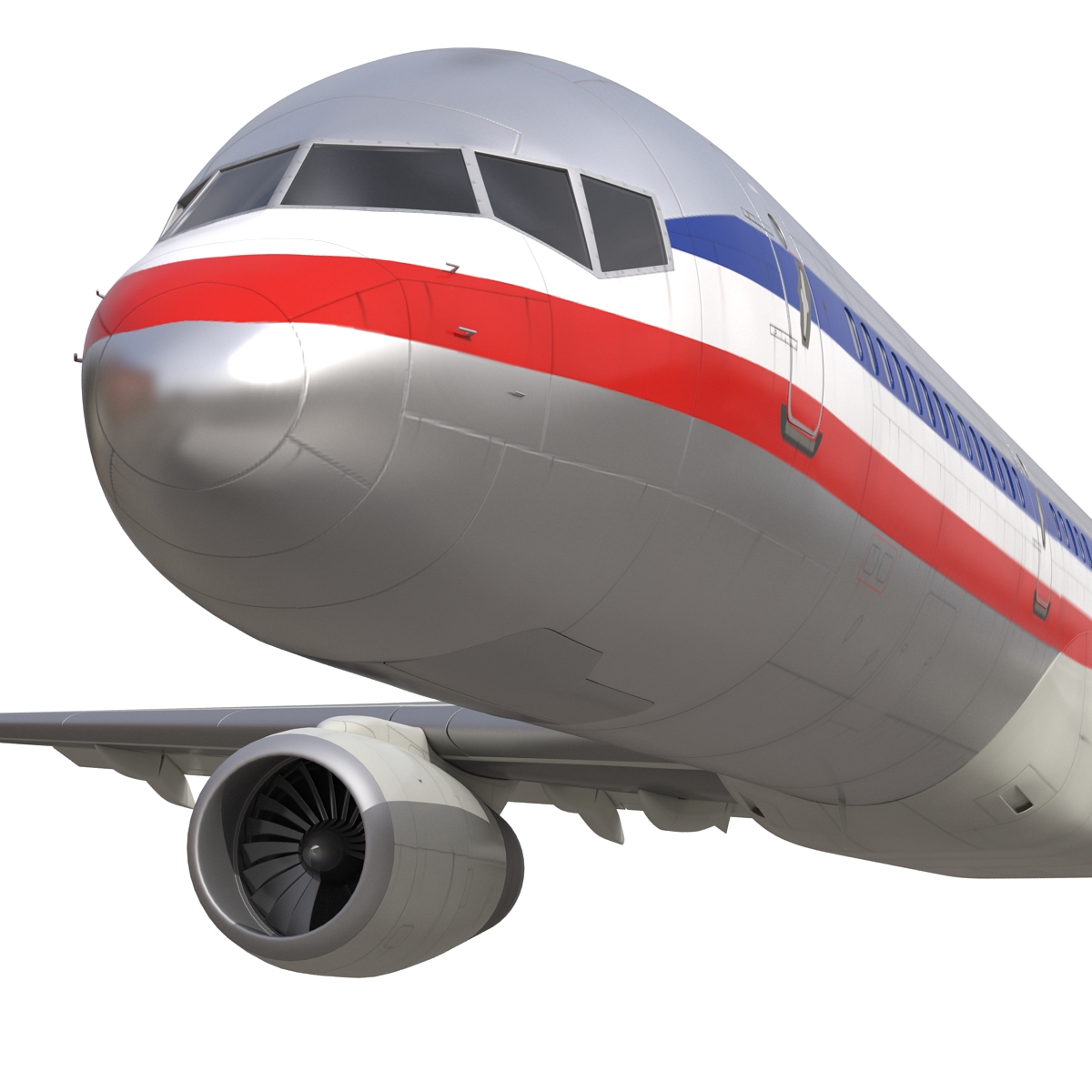 Boeing 757 200 American Airlines Rigged 3D model