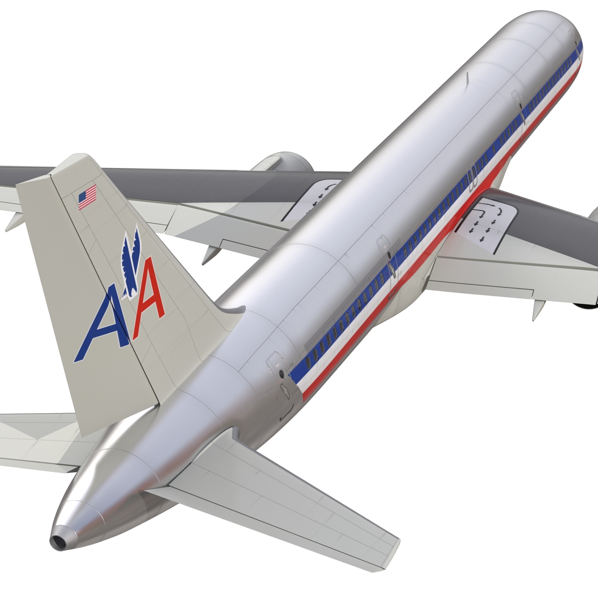 Boeing 757 200 American Airlines Rigged 3D model