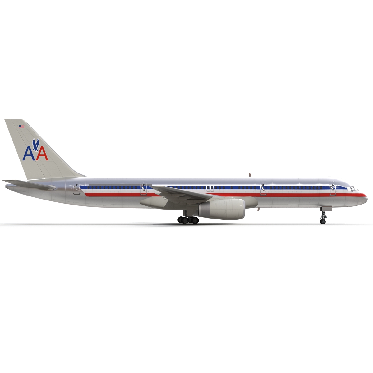 Boeing 757 200 American Airlines Rigged 3D model