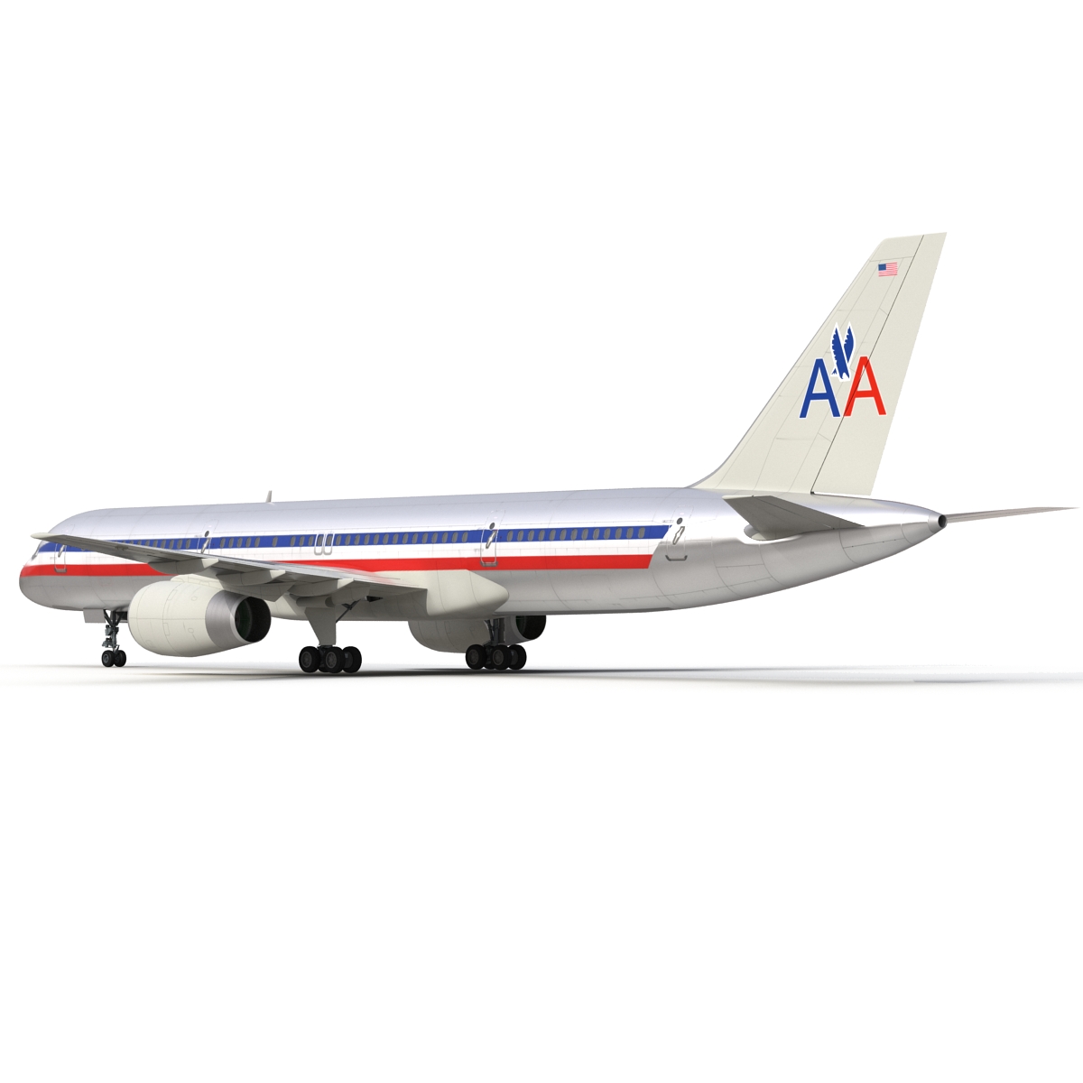 Boeing 757 200 American Airlines Rigged 3D model