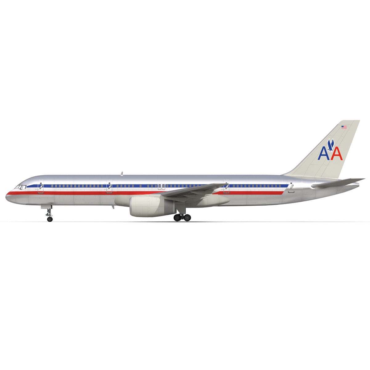 Boeing 757 200 American Airlines Rigged 3D model