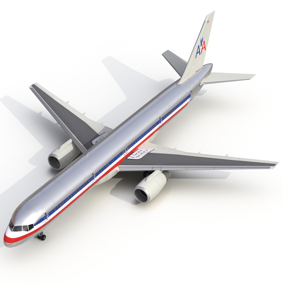 Boeing 757 200 American Airlines Rigged 3D model