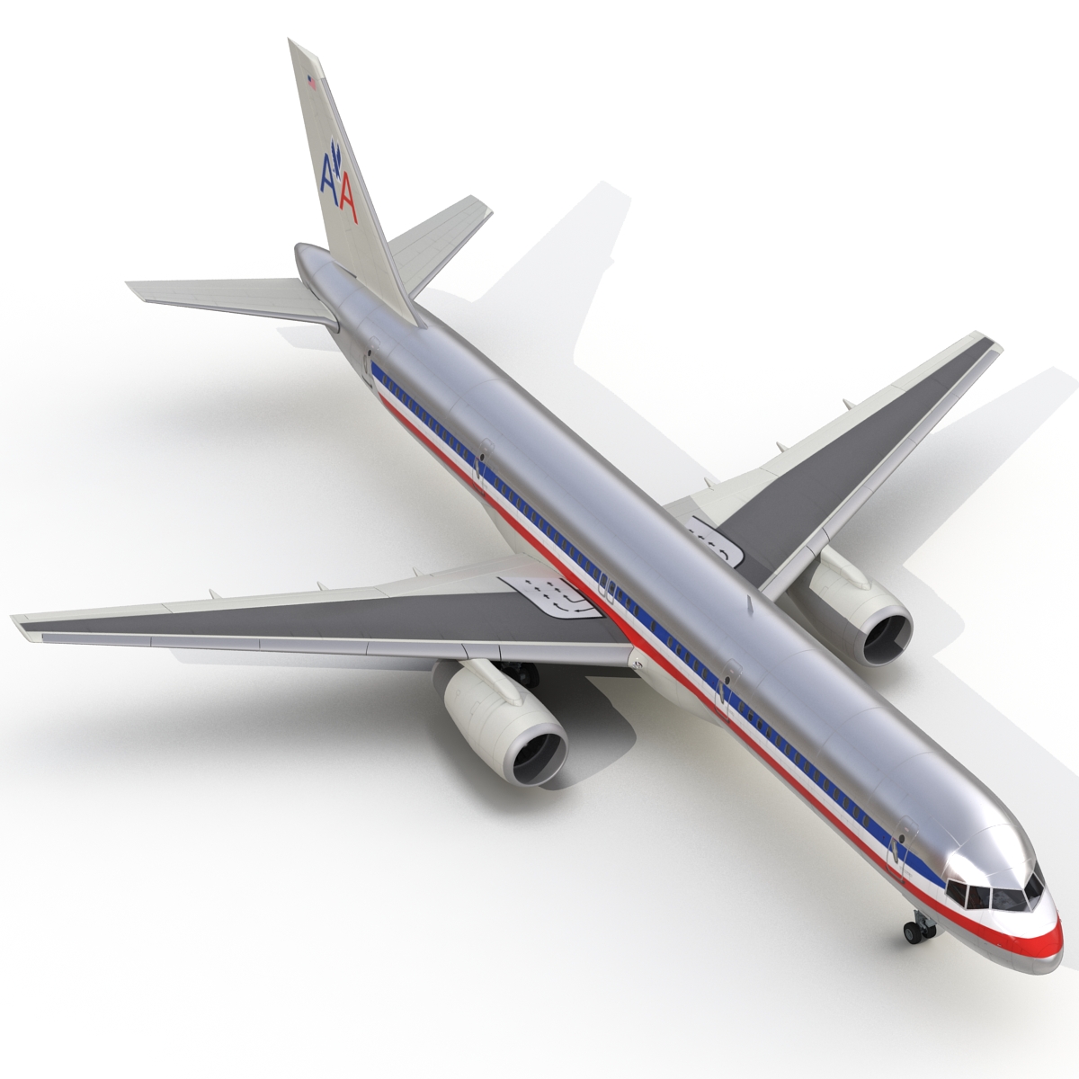 Boeing 757 200 American Airlines Rigged 3D model