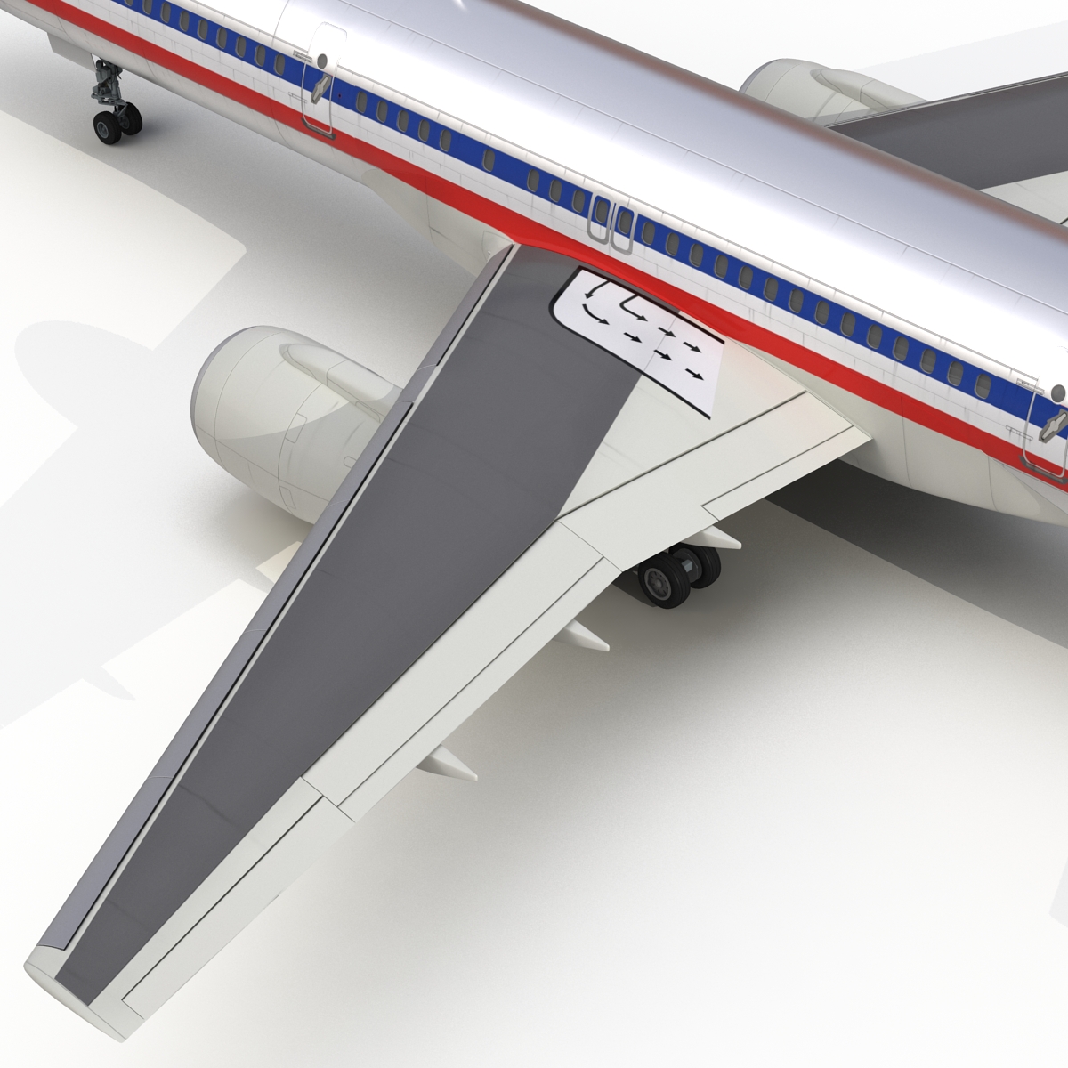 Boeing 757 200 American Airlines Rigged 3D model