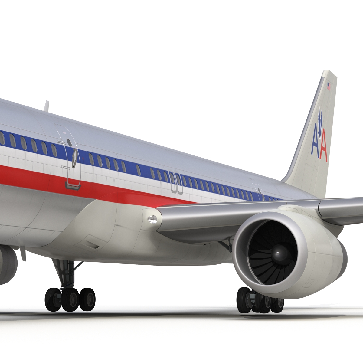 Boeing 757 200 American Airlines Rigged 3D model