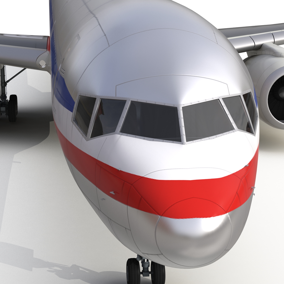 Boeing 757 200 American Airlines Rigged 3D model