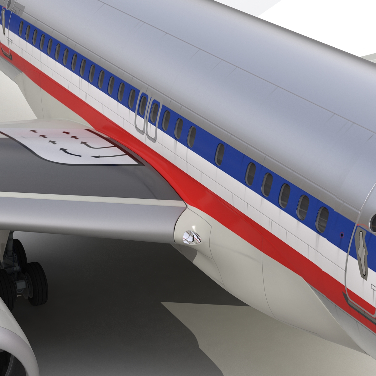 Boeing 757 200 American Airlines Rigged 3D model