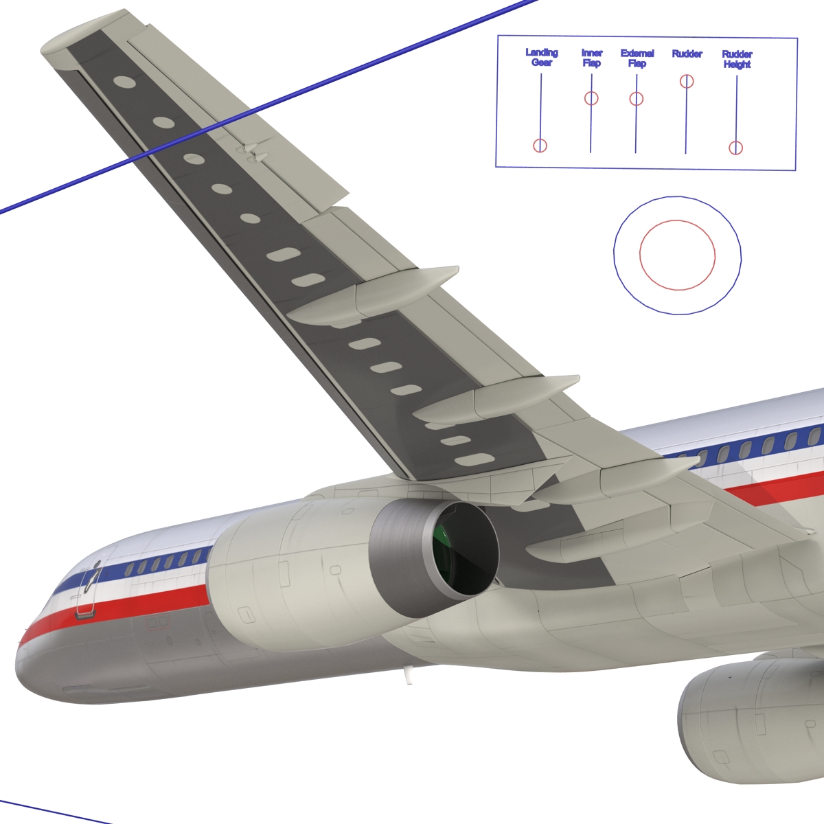 Boeing 757 200 American Airlines Rigged 3D model