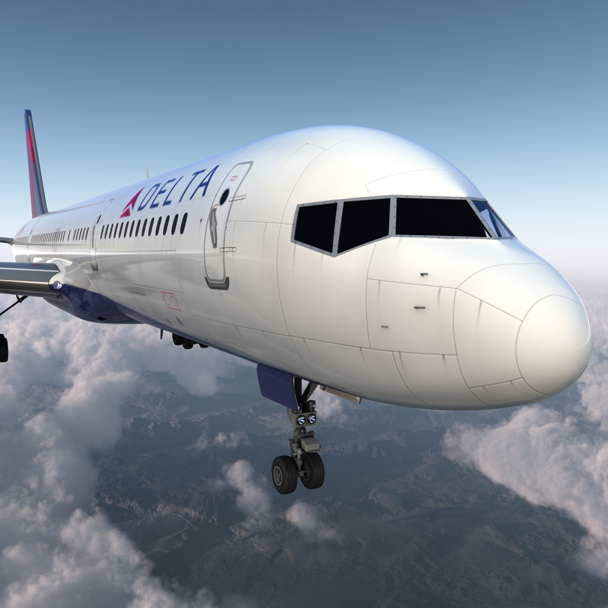 Boeing 757 200 Delta Air Lines Rigged 3D