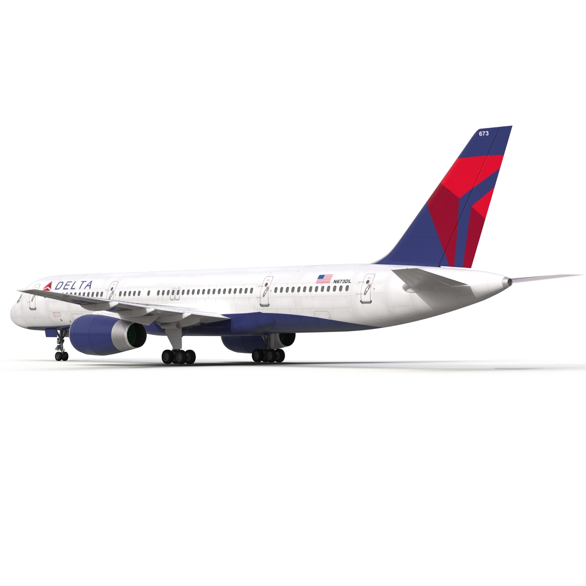 Boeing 757 200 Delta Air Lines Rigged 3D