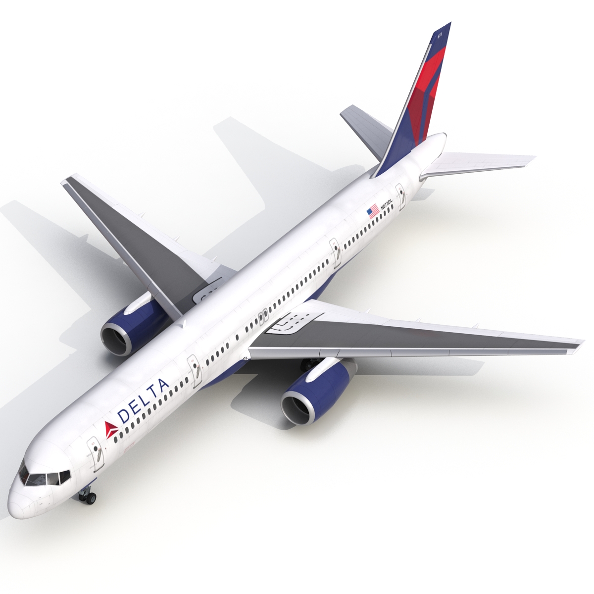 Boeing 757 200 Delta Air Lines Rigged 3D