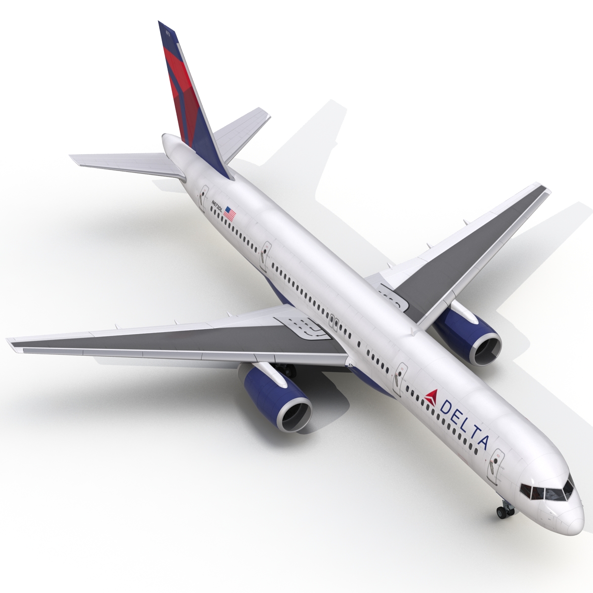 Boeing 757 200 Delta Air Lines Rigged 3D