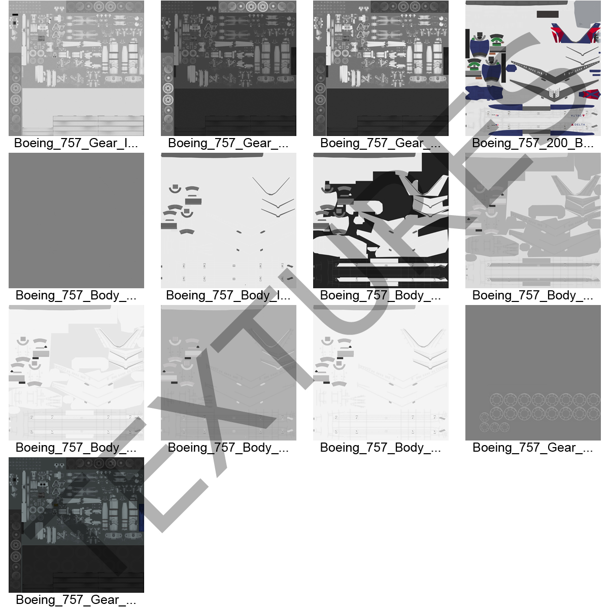 Boeing 757 200 Delta Air Lines Rigged 3D