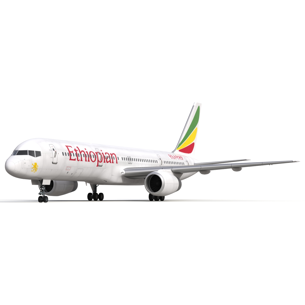 3D model Boeing 757 200 Ethiopian Airlines Rigged