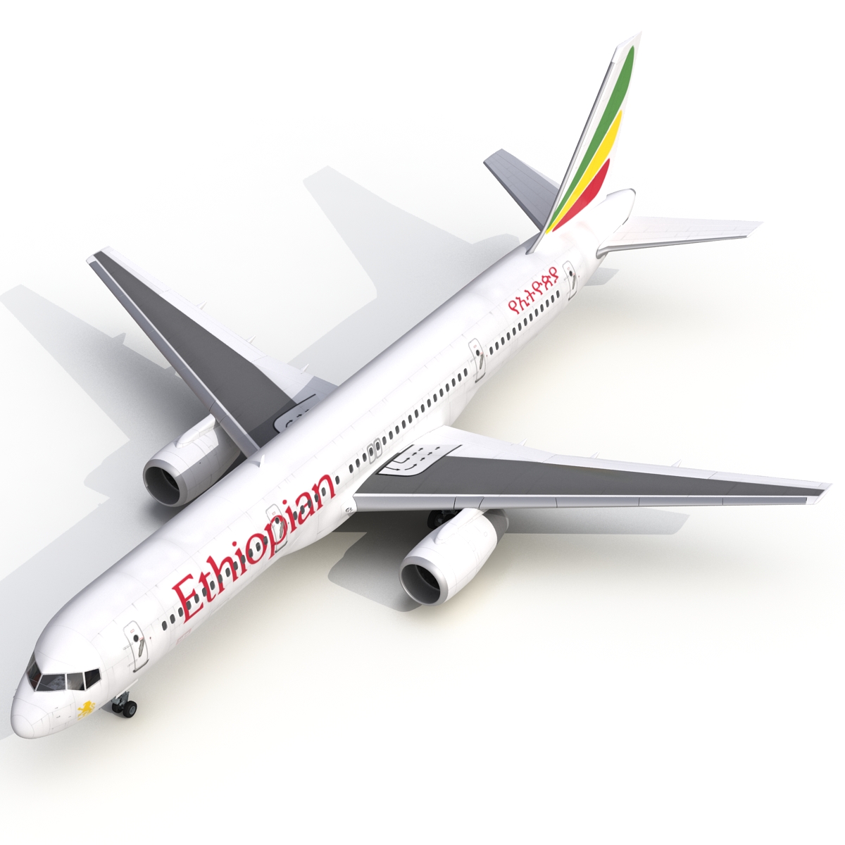 3D model Boeing 757 200 Ethiopian Airlines Rigged