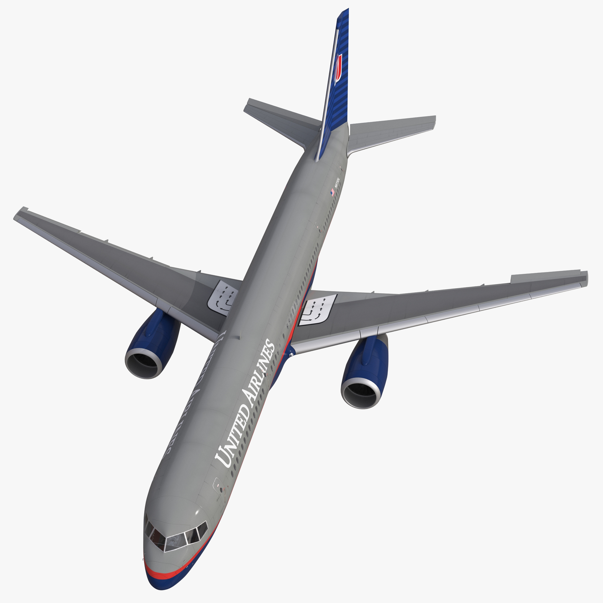 Boeing 757 200 United Airlines Rigged 3D