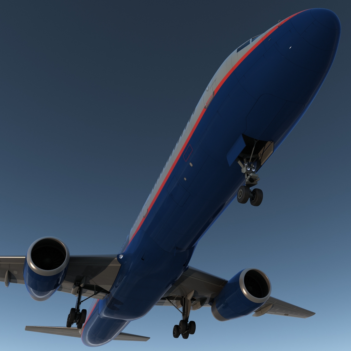 Boeing 757 200 United Airlines Rigged 3D