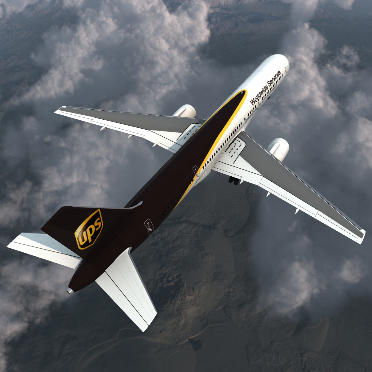 Boeing 757 200 UPS Airlines Rigged 3D model