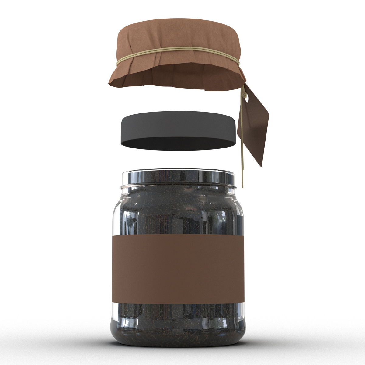 Green Tea In Glass Jar 3 3D model