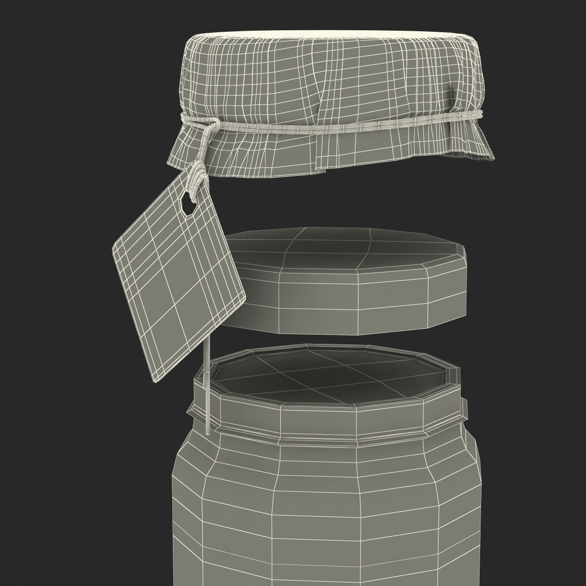 Green Tea In Glass Jar 3 3D model