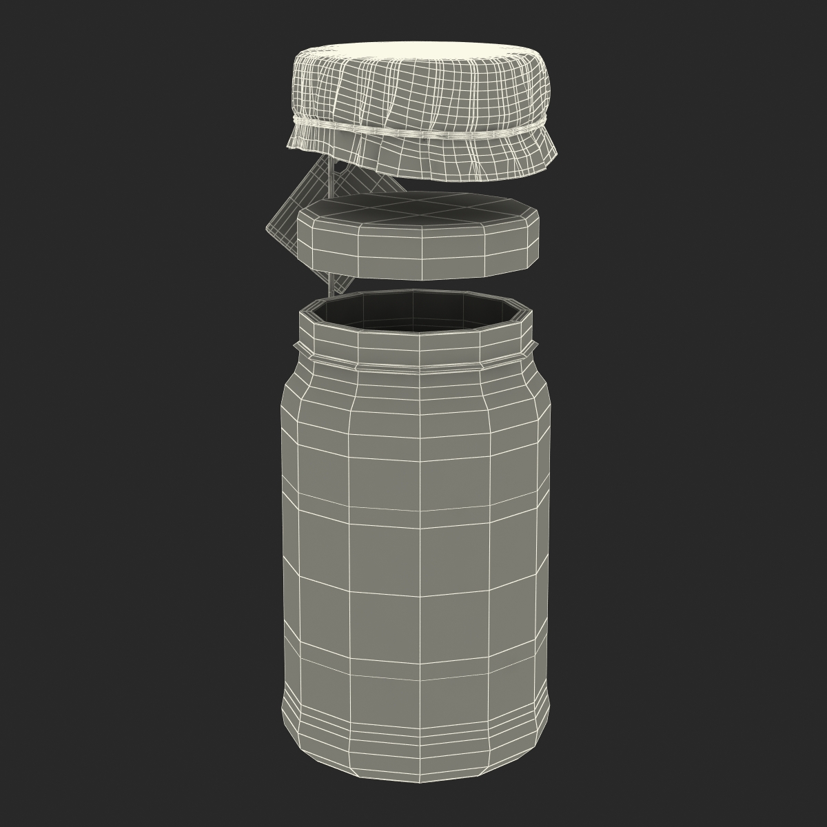 Green Tea In Glass Jar 2 3D model