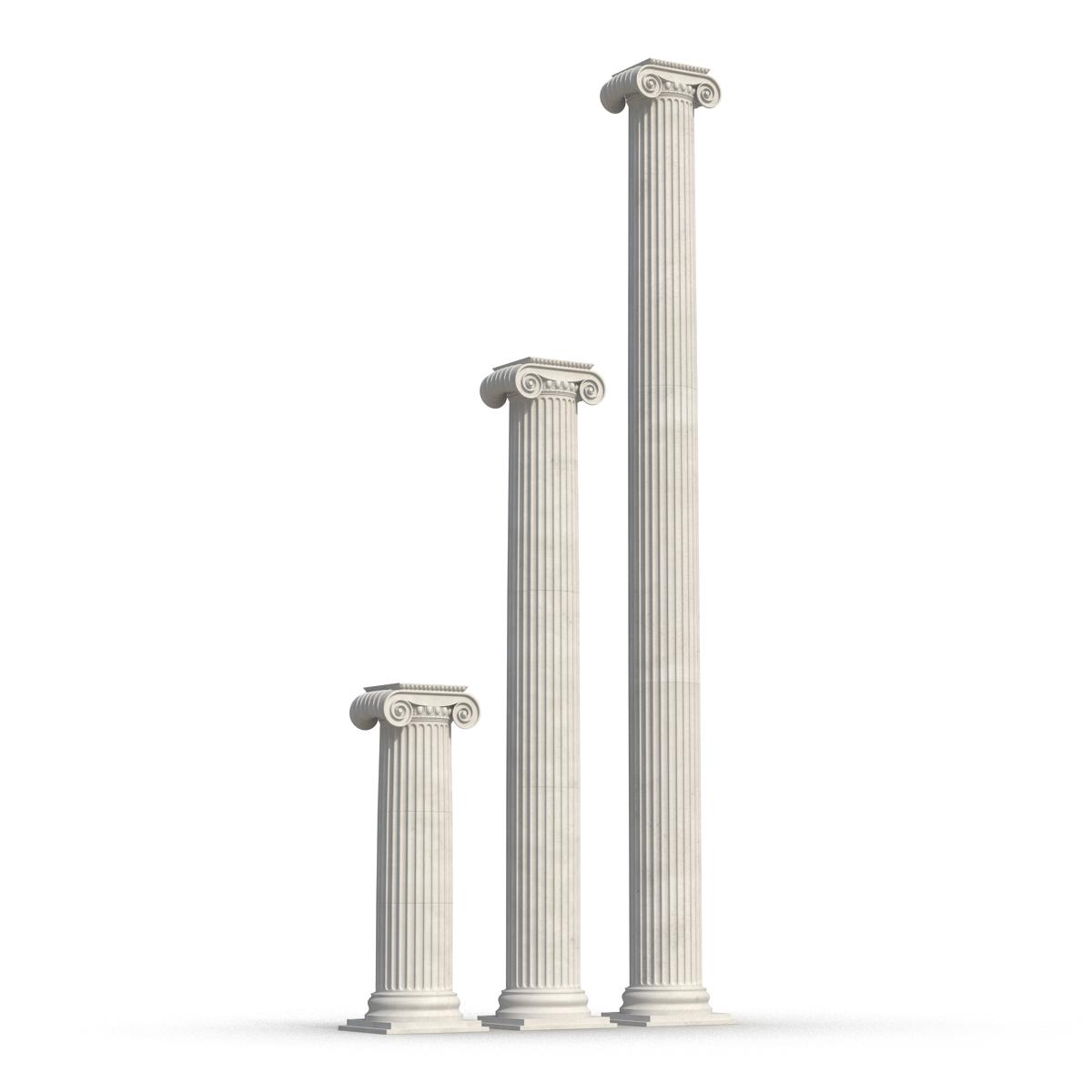 3D Ionic Column Greco Roman Set model