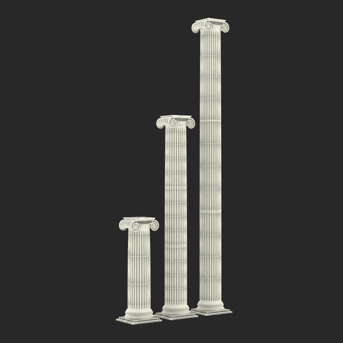 3D Ionic Column Greco Roman Set model