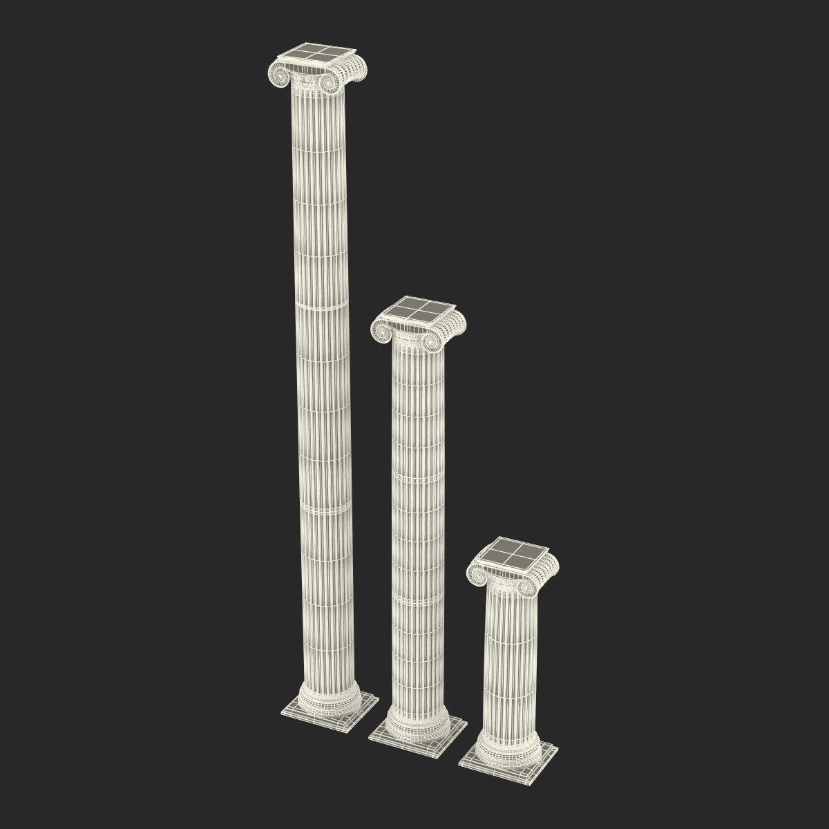 3D Ionic Column Greco Roman Set model