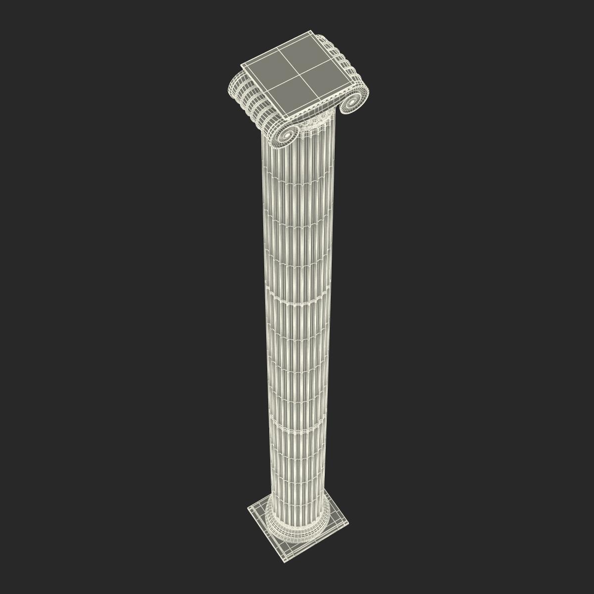 3D Ionic Column Greco Roman Set model