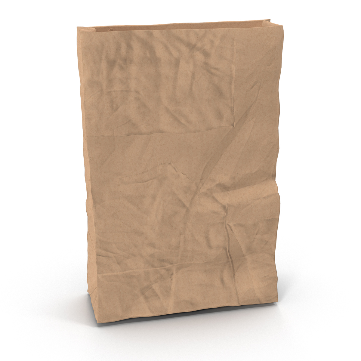 3D Crumpled Fast Food Paper Bag model