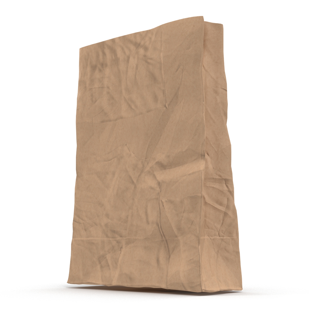 3D Crumpled Fast Food Paper Bag model