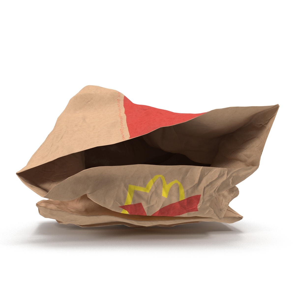 3D model Crumpled Fast Food Paper Bag 2 Mcdonalds