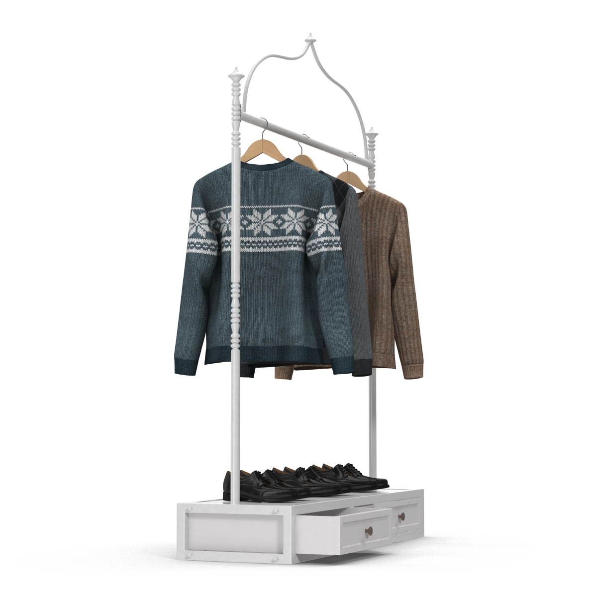 3D Iron Clothing Display Rack 2 model