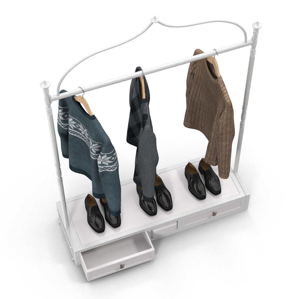 3D Iron Clothing Display Rack 2 model