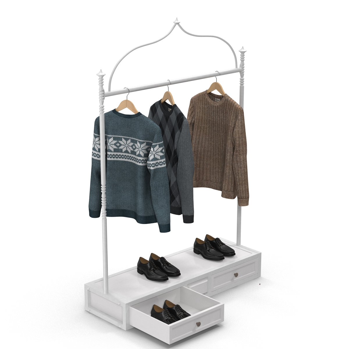 3D Iron Clothing Display Rack 2 model