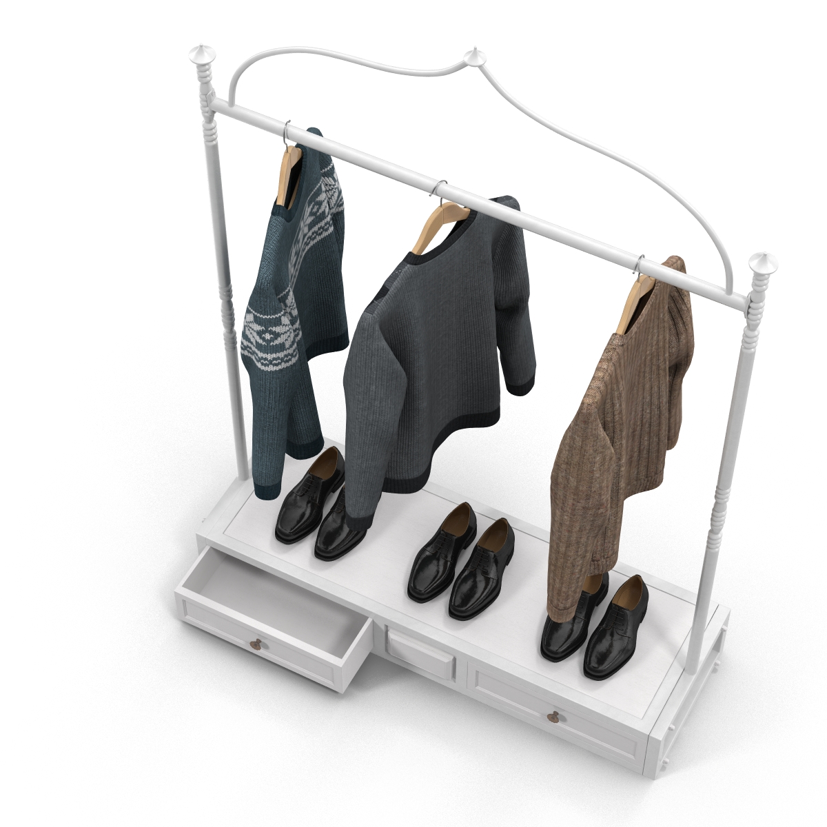 3D Iron Clothing Display Rack 2 model